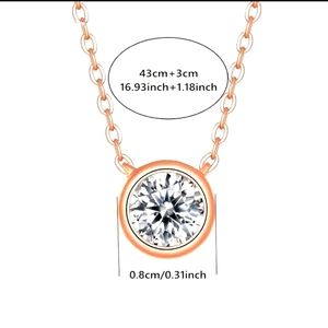 18K Gold Plated over 925 S.silver Solitaire Diamond Pendant